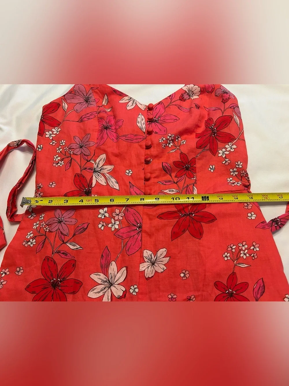 Banana Republic Floral Spaghetti-Strap Wide-Leg Crop Jumpsuit in Coral Size 8